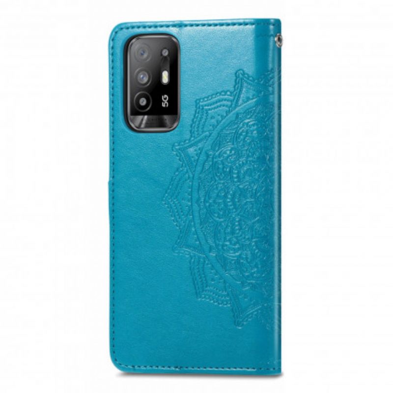 Custodia in pelle Oppo A94 5G Mandala Medioevo