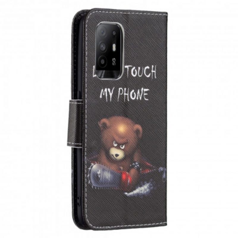 Custodia in pelle Oppo A94 5G Orso Pericoloso