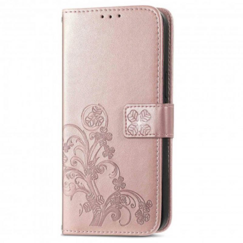 Custodia in pelle Oppo A94 5G Quadrifoglio