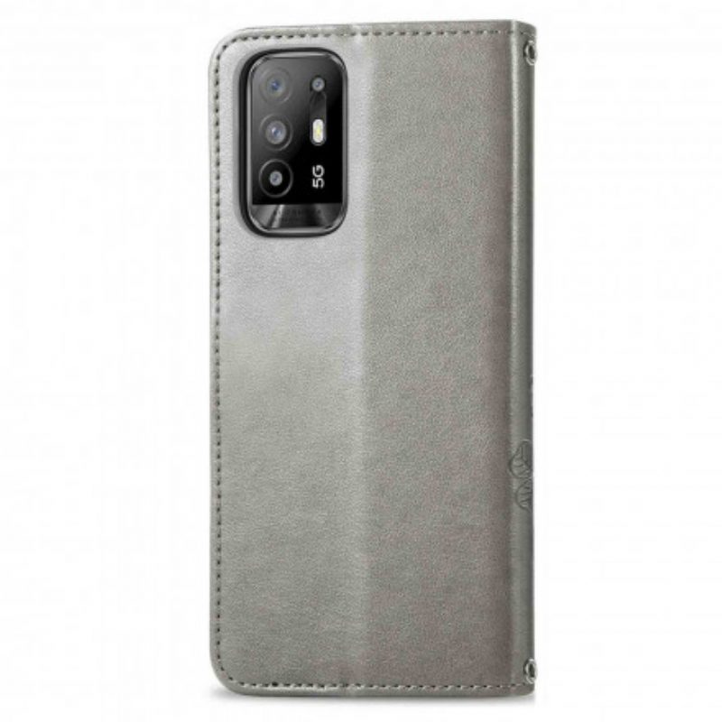 Custodia in pelle Oppo A94 5G Quadrifoglio