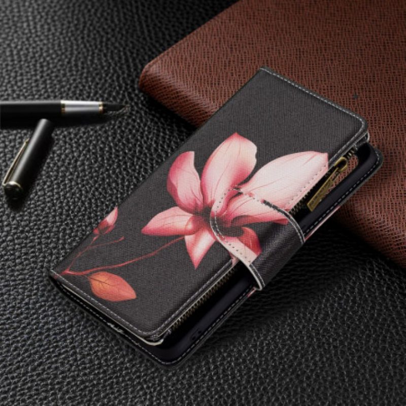 Custodia in pelle Oppo A94 5G Tasca Con Zip A Fiore