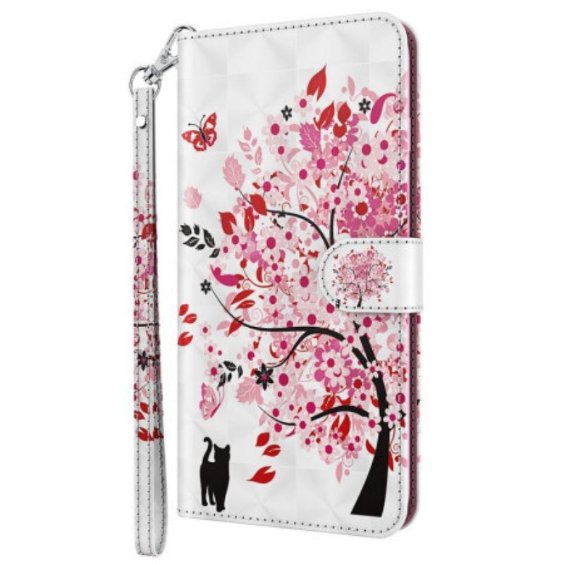 Folio Cover Oppo A94 5G Albero Di Rose Con Cordino