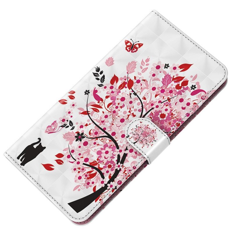 Folio Cover Oppo A94 5G Albero Di Rose Con Cordino