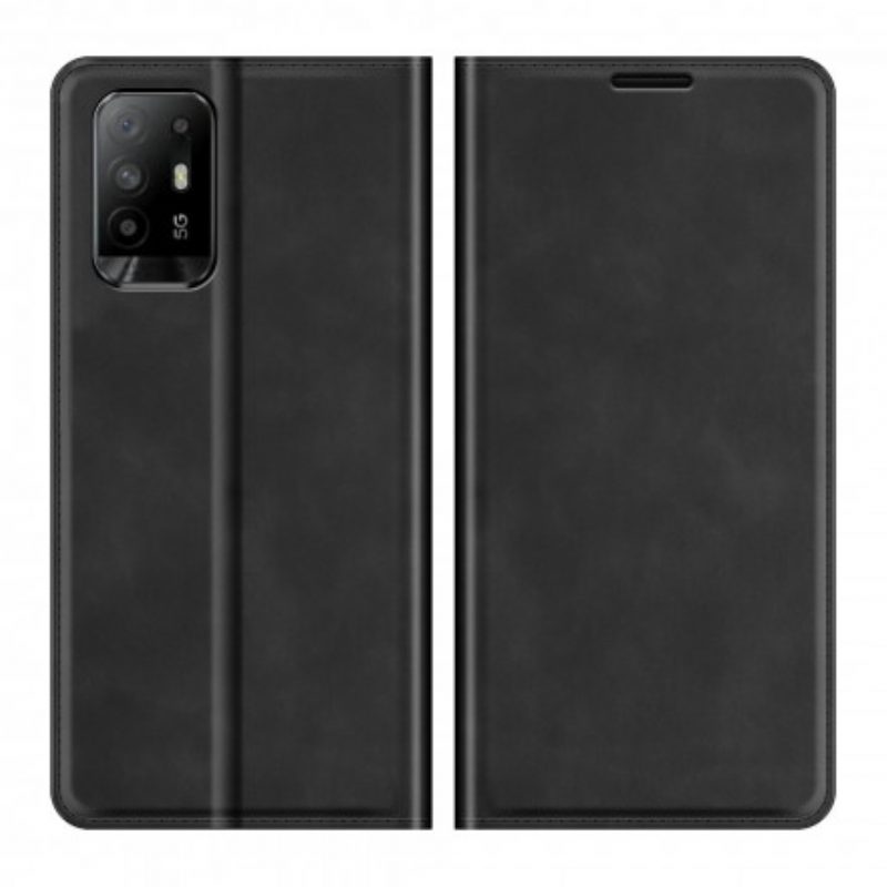 Folio Cover Oppo A94 5G Custodia in pelle Effetto Pelle Morbida