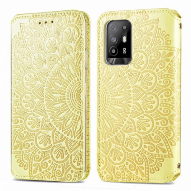 Folio Cover Oppo A94 5G Custodia in pelle Mandala