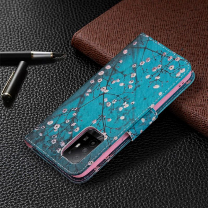 Folio Cover Oppo A94 5G Custodia in pelle Rami Fioriti