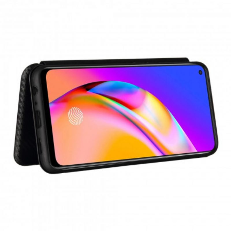 Folio Cover Oppo A94 5G Custodia in pelle Silicone Colorato Al Carbonio