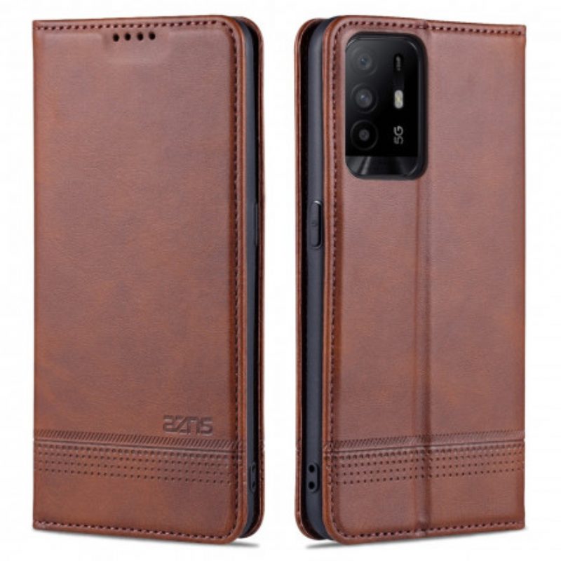 Folio Cover Oppo A94 5G Custodia in pelle Stile In Pelle Azns