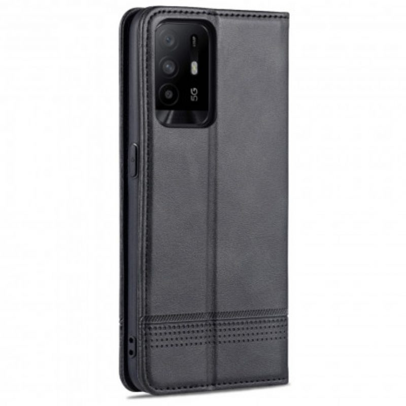 Folio Cover Oppo A94 5G Custodia in pelle Stile In Pelle Azns