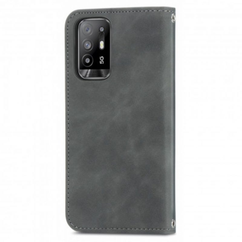 Folio Cover Oppo A94 5G Custodia in pelle Tocco Di Pelle