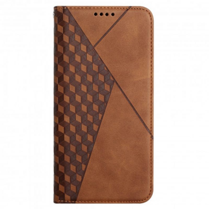 Folio Cover Oppo A94 5G Custodia in pelle Tocco Di Pelle In Stile Cubico