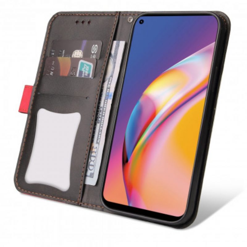 Folio Cover Oppo A94 5G Ecopelle Bicolore Colorata