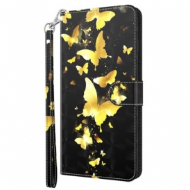 Folio Cover Oppo A94 5G Farfalla Con Cordino