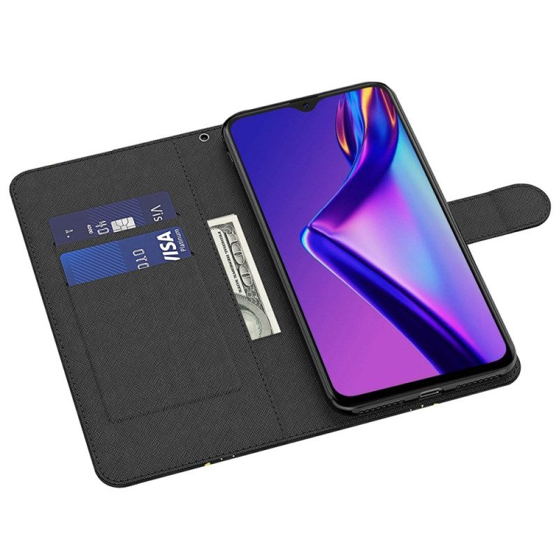 Folio Cover Oppo A94 5G Farfalla Con Cordino