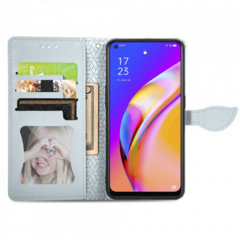 Folio Cover Oppo A94 5G Foglie Tribali