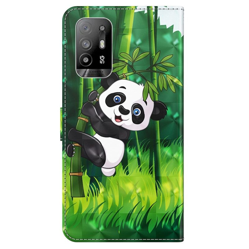 Folio Cover Oppo A94 5G Panda Con Cordino