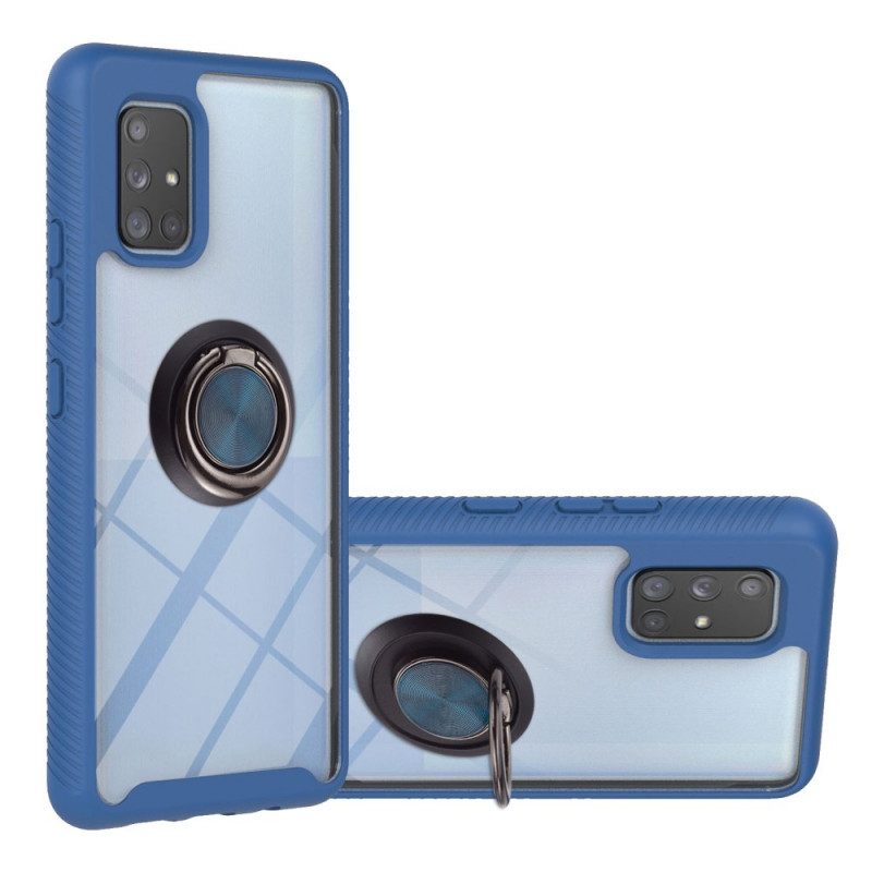 Cover Samsung Galaxy A71 5G Ibrido Contorno Colorato Con Anello