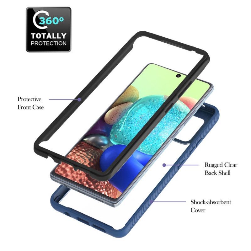 Cover Samsung Galaxy A71 5G Ibrido Contorno Colorato Con Anello