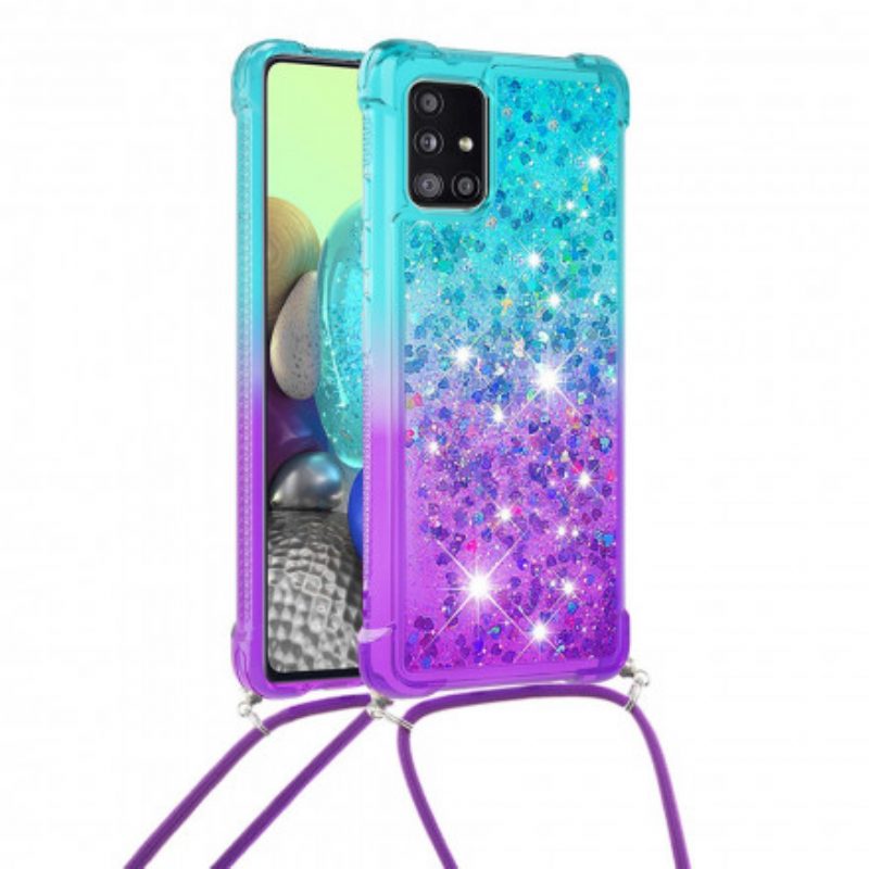 Cover Samsung Galaxy A71 5G Paillettes E Cordoncino In Silicone