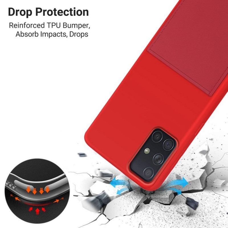 Cover Samsung Galaxy A71 5G Portacarte In Silicone Liquido