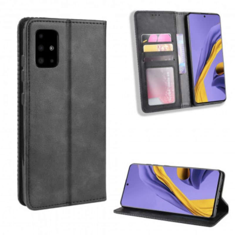 Folio Cover Samsung Galaxy A71 5G Custodia in pelle Effetto Pelle Vintage Stilizzato