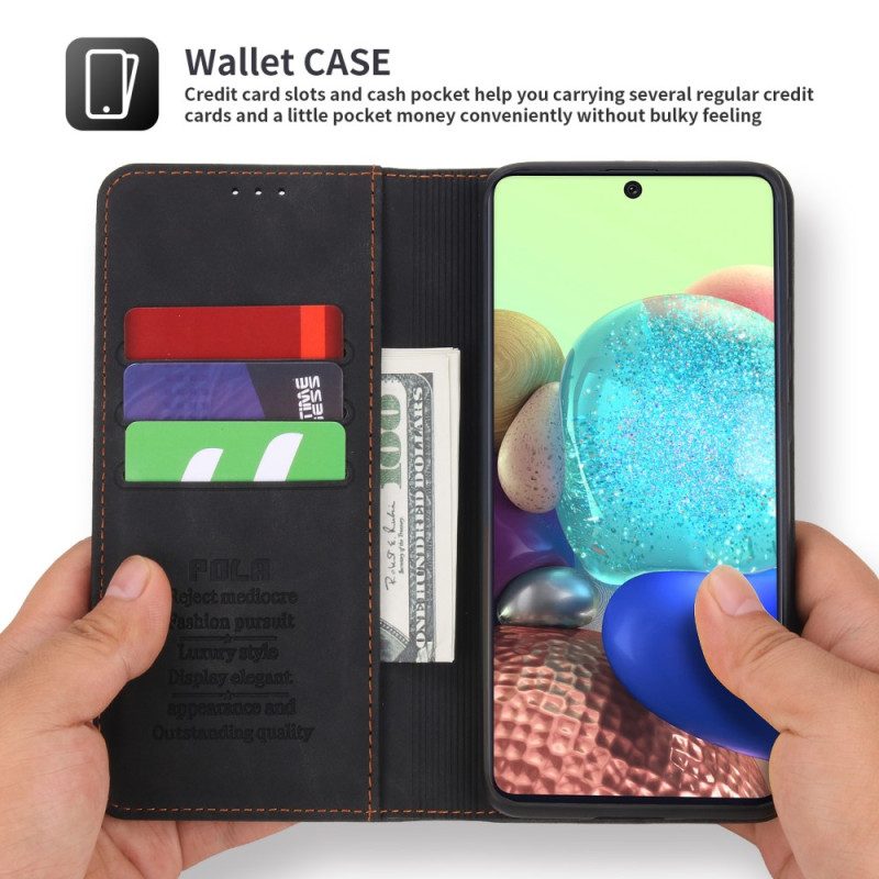 Folio Cover Samsung Galaxy A71 5G Custodia in pelle Portacarte Anteriore Pola