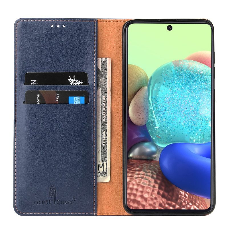 Folio Cover Samsung Galaxy A71 5G Custodia in pelle Pelle Vera