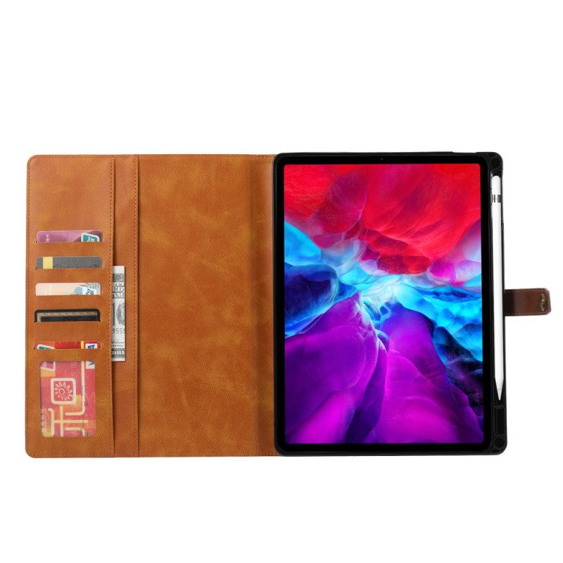 Custodia A Portafoglio iPad Pro 12.9" (2022) Stile Aziendale Con Cinturino