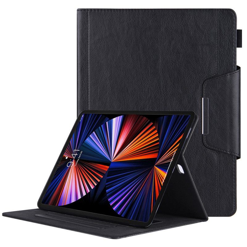 Folio Cover iPad Pro 12.9" (2022) Chiusura In Argento In Ecopelle