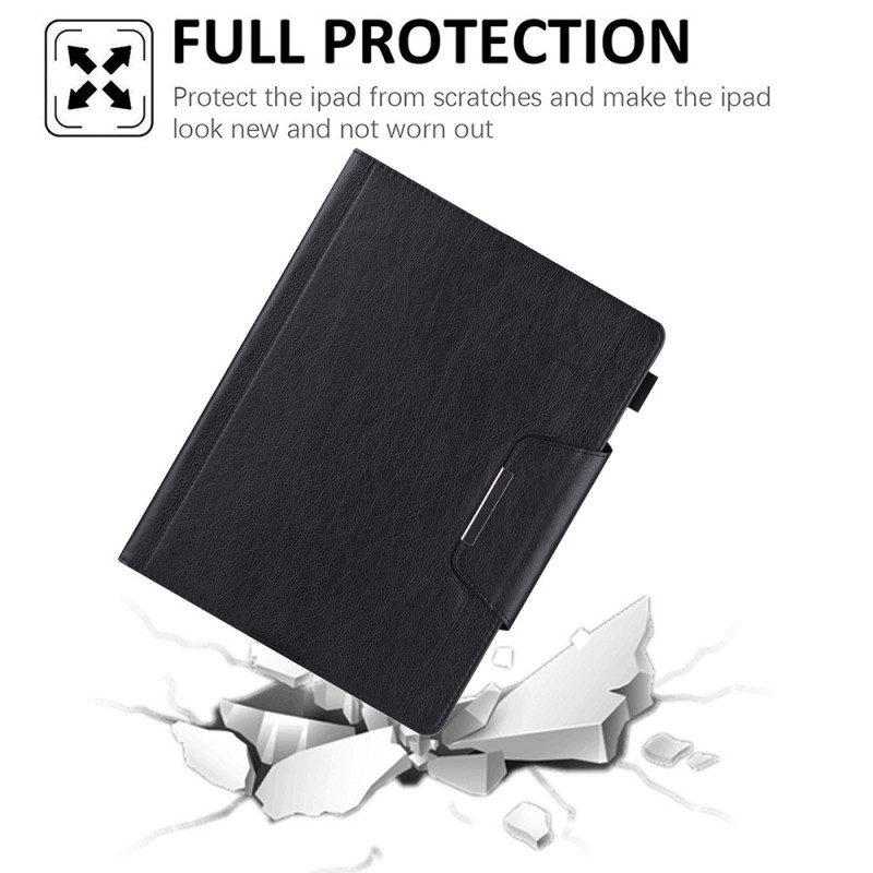 Folio Cover iPad Pro 12.9" (2022) Chiusura In Argento In Ecopelle