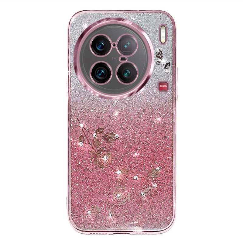 Cover Vivo X90 Pro Paillettes Rosa