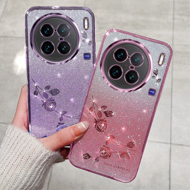 Cover Vivo X90 Pro Paillettes Rosa