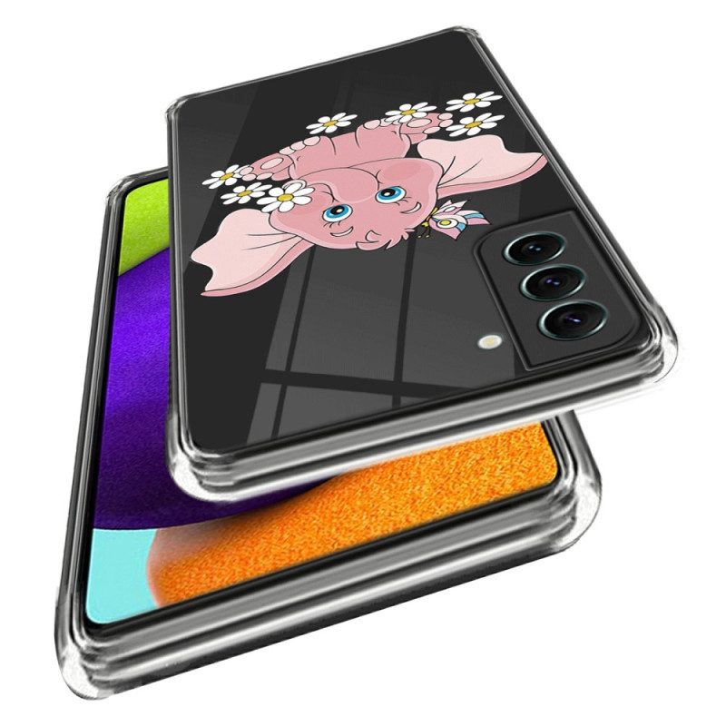 Cover Samsung Galaxy S23 Plus 5G Elefante Rosa Senza Cuciture