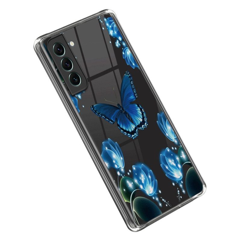 Cover Samsung Galaxy S23 Plus 5G Farfalle Blu