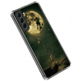 Cover Samsung Galaxy S23 Plus 5G Flessibile L'uomo Sulla Luna