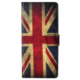 Custodia in pelle Samsung Galaxy S23 Plus 5G Bandiera Inglese D'epoca