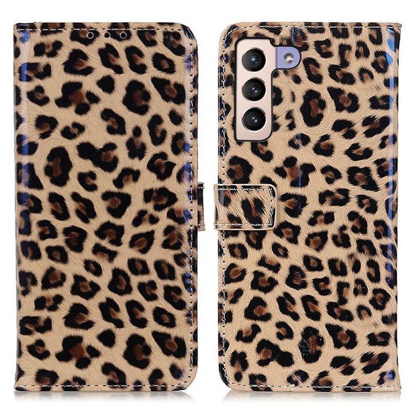 Custodia in pelle Samsung Galaxy S23 Plus 5G Effetto Pelle Di Leopardo