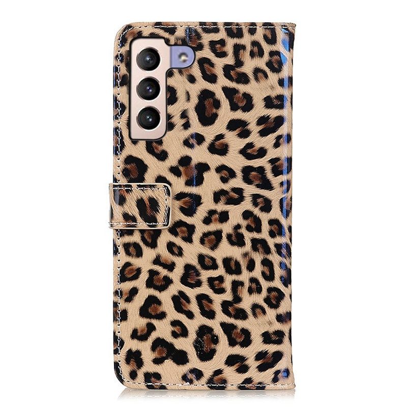 Custodia in pelle Samsung Galaxy S23 Plus 5G Effetto Pelle Di Leopardo