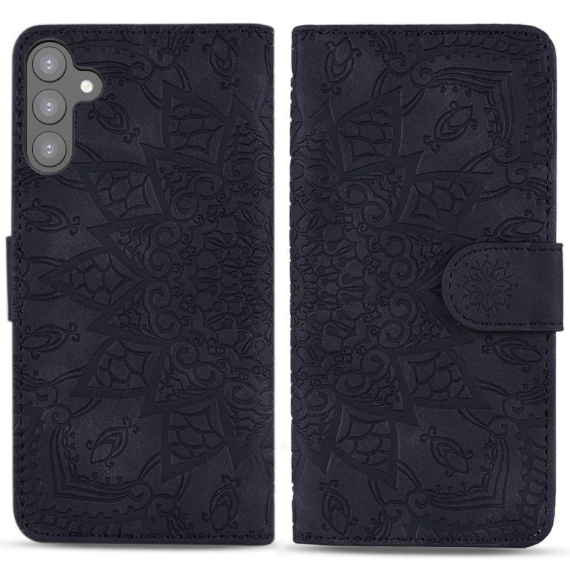 Custodia in pelle Samsung Galaxy S23 Plus 5G Elegante Mandala Strappy