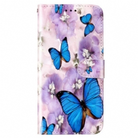 Custodia in pelle Samsung Galaxy S23 Plus 5G Farfalle Perizoma Colorate