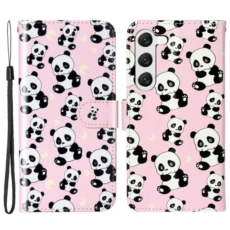 Custodia in pelle Samsung Galaxy S23 Plus 5G Panda Strappy