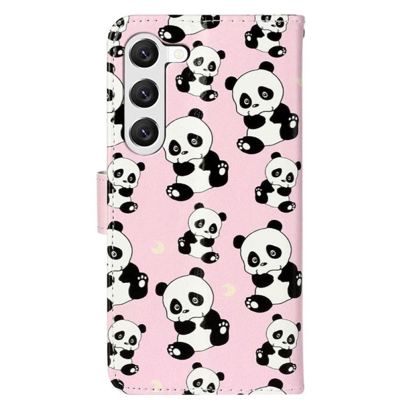 Custodia in pelle Samsung Galaxy S23 Plus 5G Panda Strappy