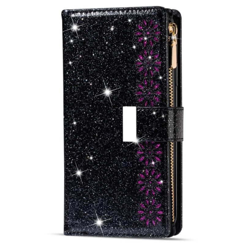 Custodia in pelle Samsung Galaxy S23 Plus 5G Portafoglio Portafoglio Con Paillettes