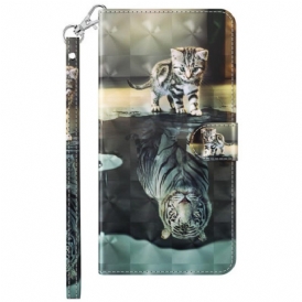 Custodia in pelle Samsung Galaxy S23 Plus 5G Sogno Di Gattino Strappy