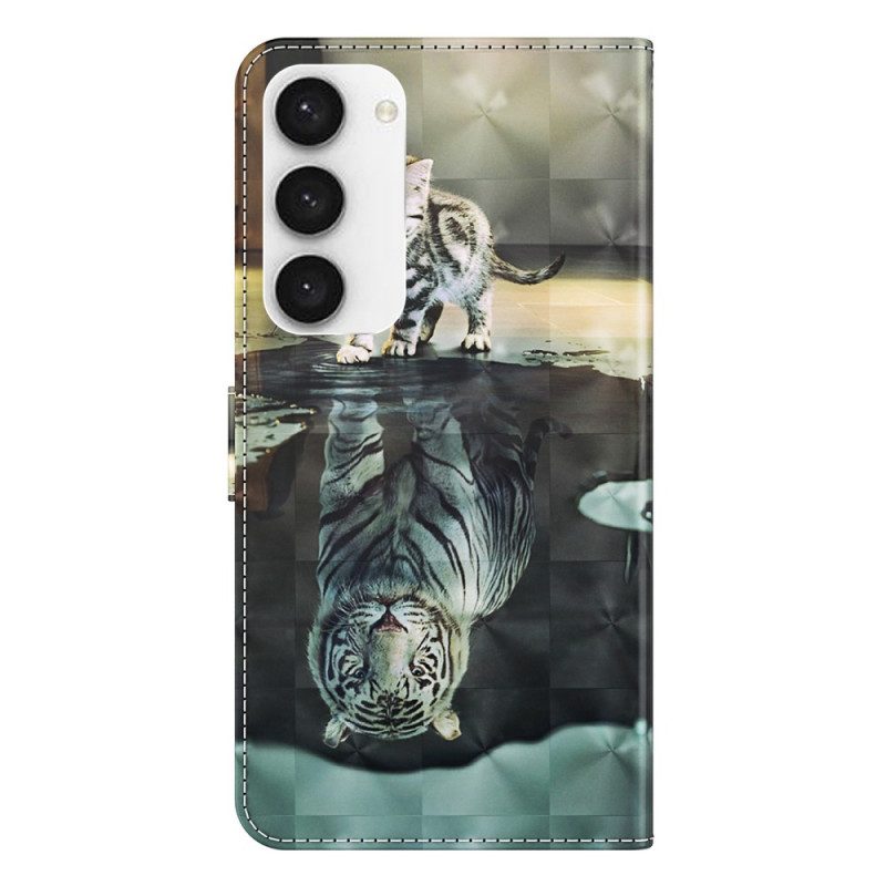 Custodia in pelle Samsung Galaxy S23 Plus 5G Sogno Di Gattino Strappy