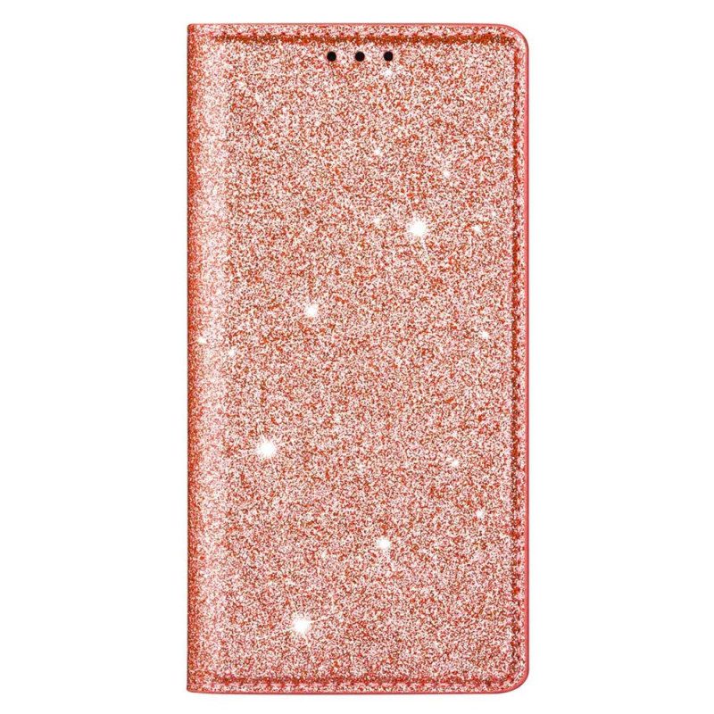 Folio Cover Samsung Galaxy S23 Plus 5G Custodia in pelle Stile Paillettes