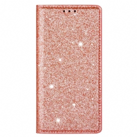 Folio Cover Samsung Galaxy S23 Plus 5G Custodia in pelle Stile Paillettes