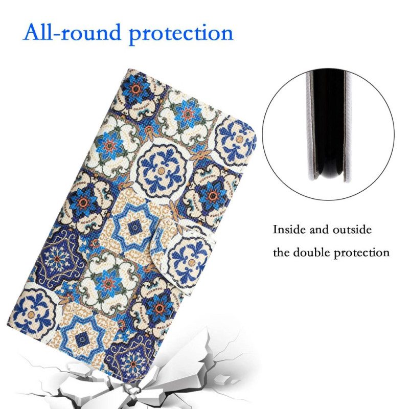 Folio Cover Samsung Galaxy S23 Plus 5G Patchwork Con Spalline