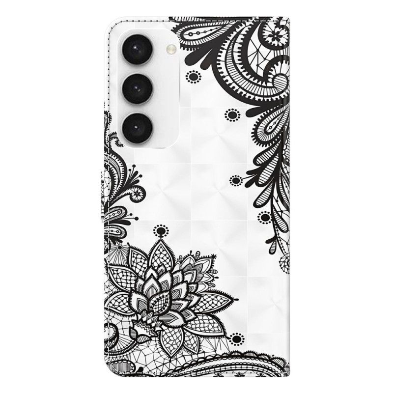 Folio Cover Samsung Galaxy S23 Plus 5G Pizzo Con Spalline