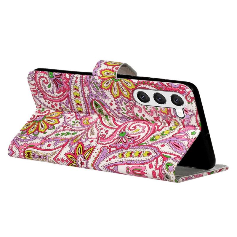 Folio Cover Samsung Galaxy S23 Plus 5G Stile Cashmere Con Spalline